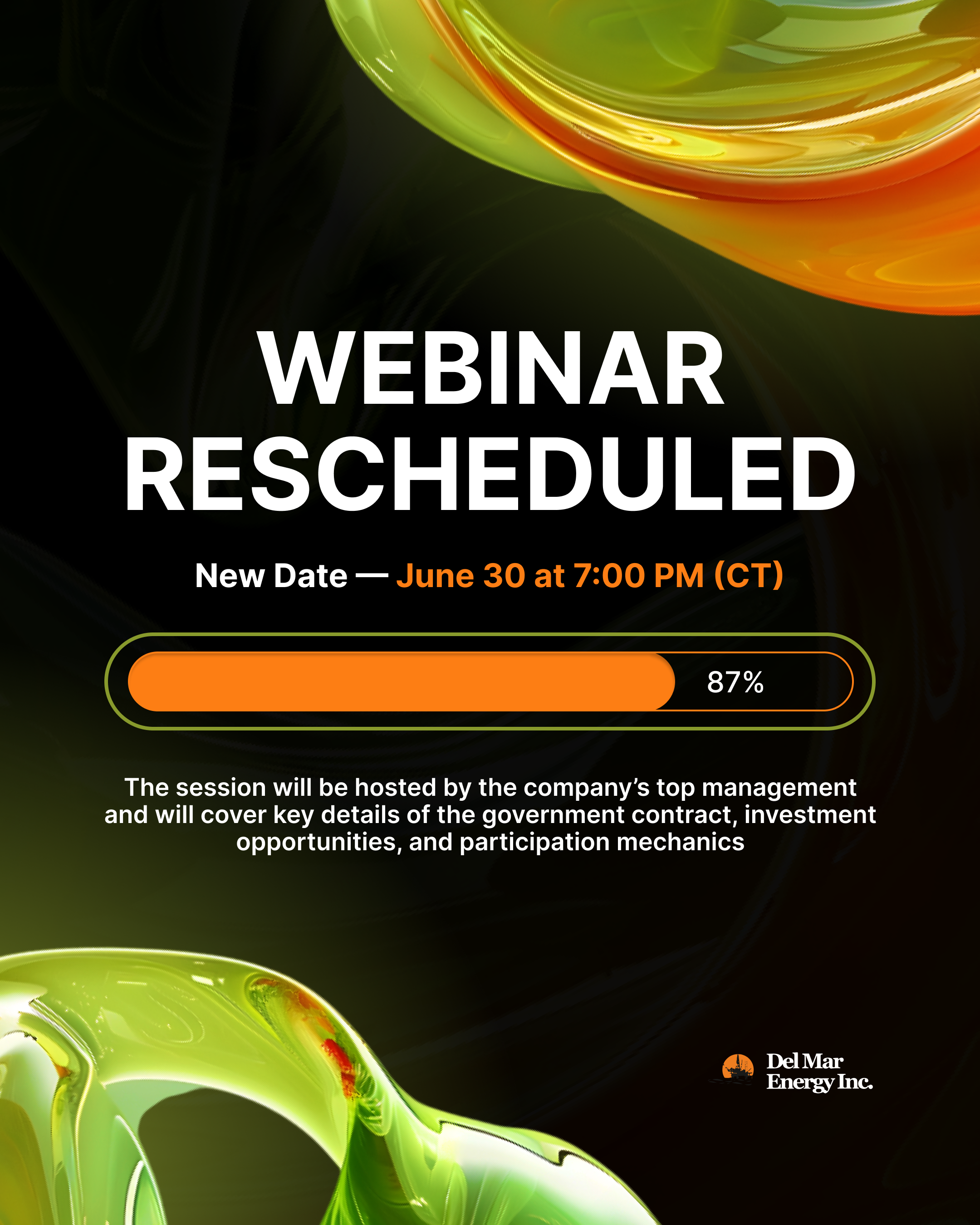 Webinar Rescheduled: New Date — June 30 at 7:00 PM (CT)